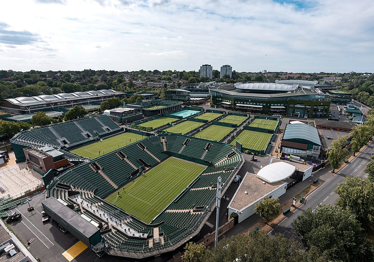 Panorámica de las instalaciones del All England Club, en Wimbledon.