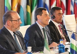 El presidente andaluz, Juanma Moreno, ayer en Sevilla.