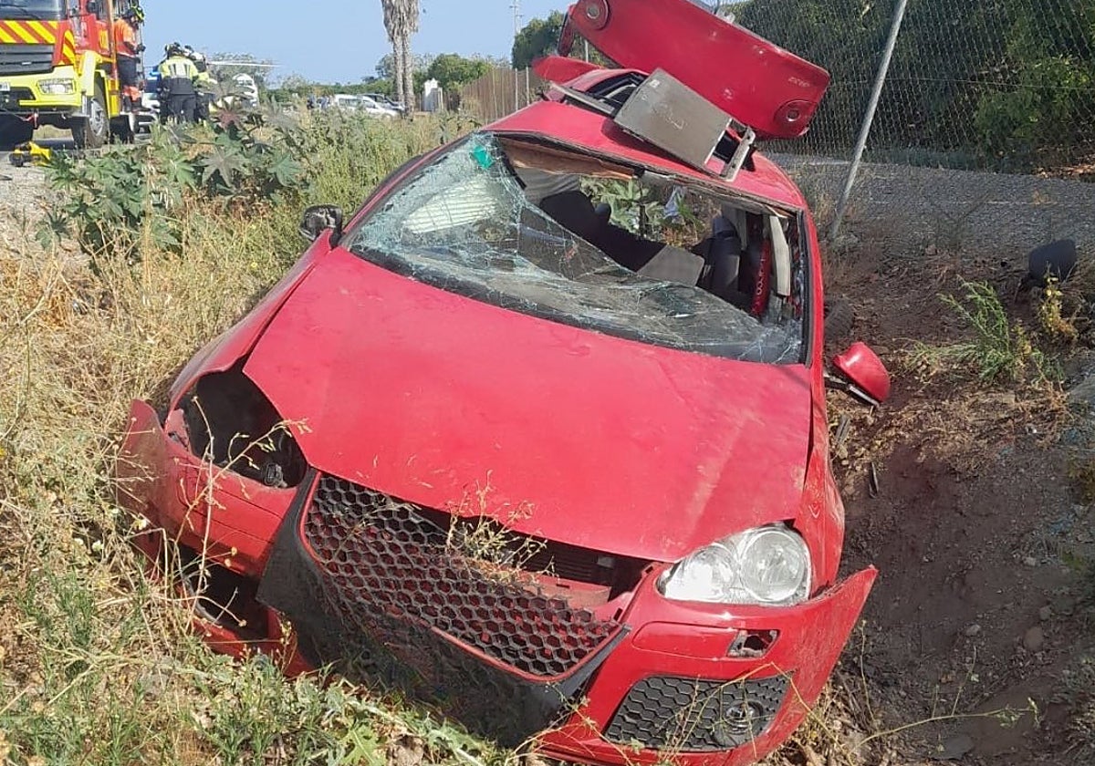 Imagen del estado en el que quedó uno de los dos vehículos siniestrados hace una semana.