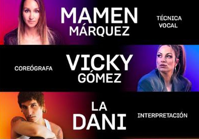 La Dani, en el elenco de profesores de 'OT' junto a Mamen Márquez y Vicky Gómez.
