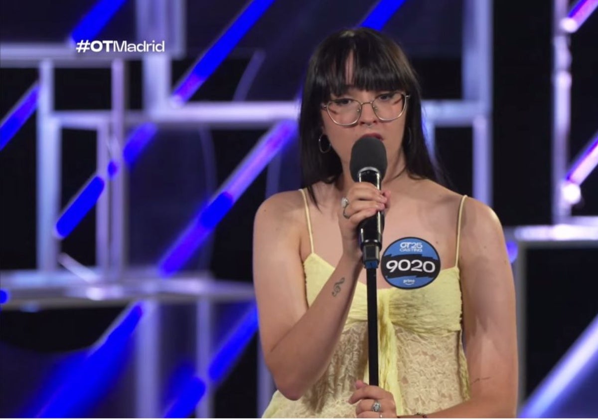 Irene Molina canta durante el casting de Operación Triunfo, en Madrid.