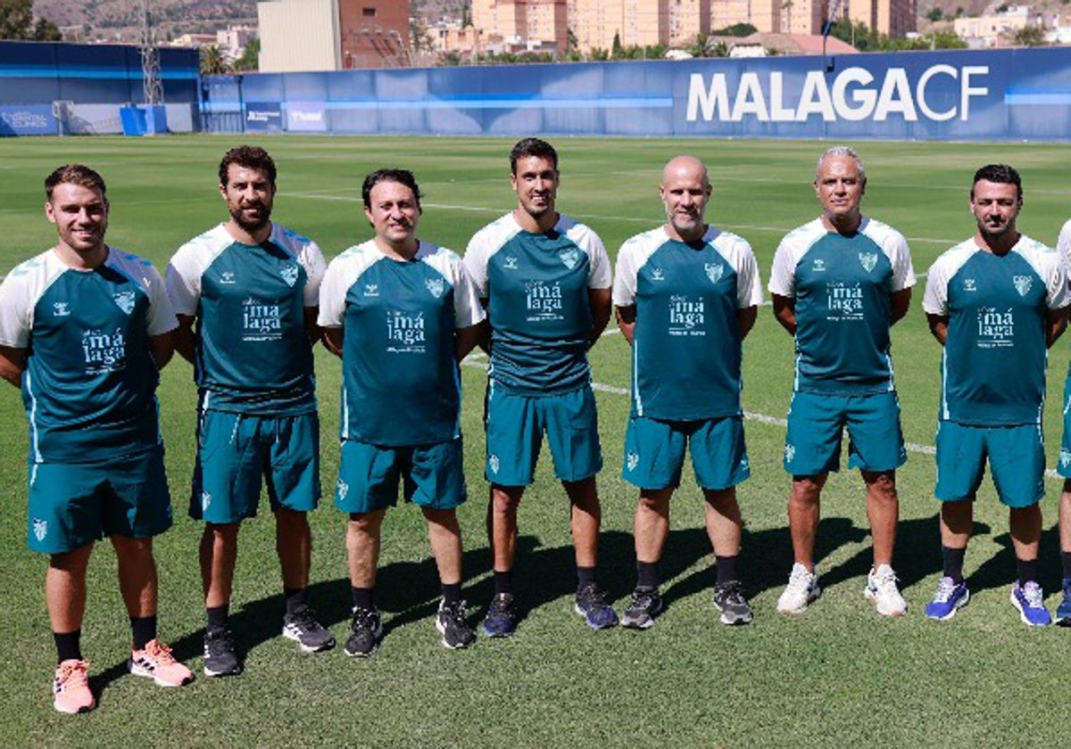 El cuerpo técnico del Málaga para la temporada 2025-26.