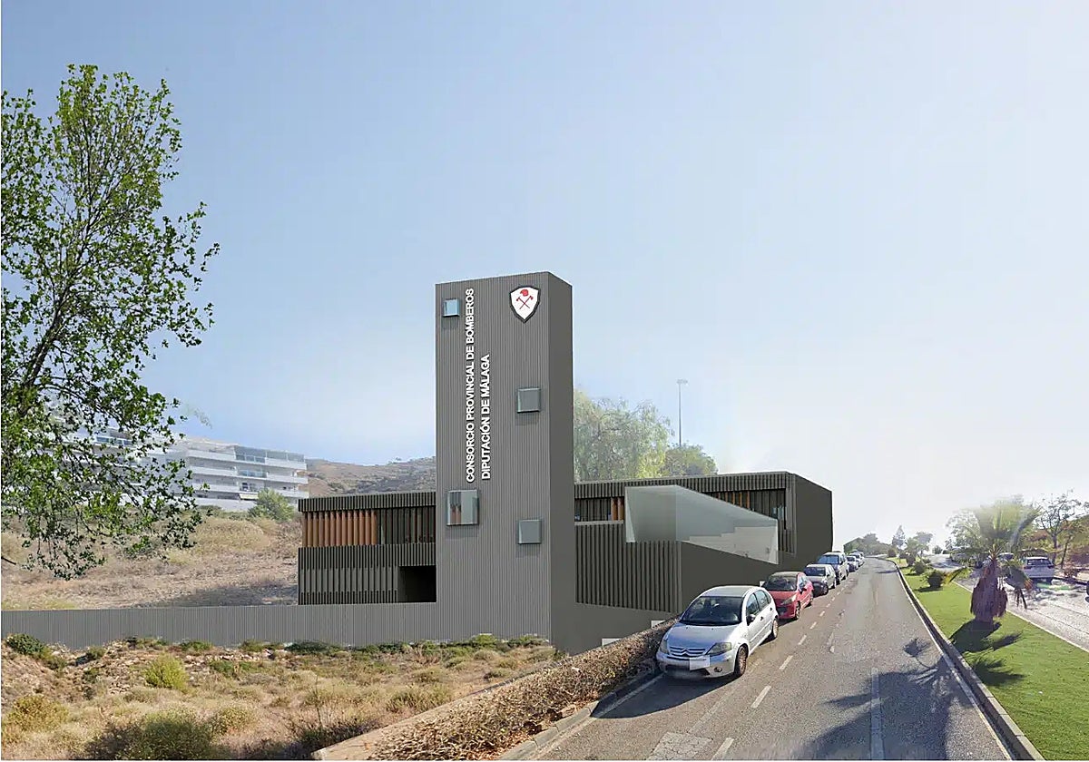 Recreación del futuro parque de bomberos.