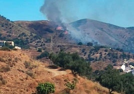 Incendio en el paraje Los Bellacos de Moclinejo.