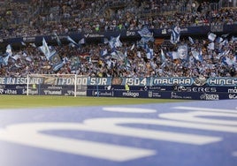 La Grada de Animación de La Rosaleda, durante un partido de esta última temporada.