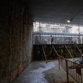 Obras de prolongación del metro de Málaga, hace unos días.