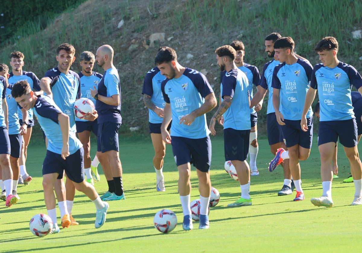 Los jugadores del Málaga, en la concentración de la pretemporada anterior.