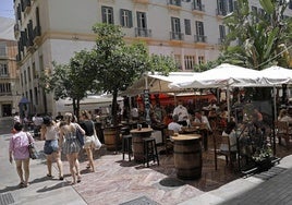 Terraza en el centro de Málaga.