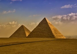 Vista de las pirámides de Egipto.