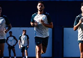 Nelson Monte, durante un entrenamiento de esta pretemporada.