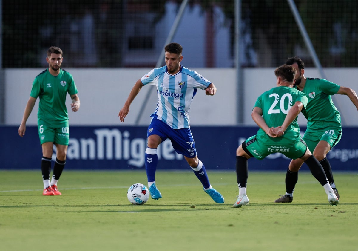 Dani Lorenzo, en el Málaga-Antequera de pretemporada.