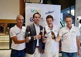 Piti Estébanez, José Antonio Primo, Antonio Banderas y Javier Banderas, este martes.