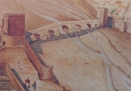 Reconstrucción ideal del puente de Santo Domingo, que se llevó la riada de 1661, por Emilio de la Cerda.