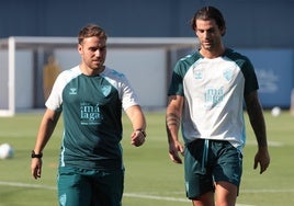 Jauregi, durnate su primer entrenamiento como jugador del Málaga..