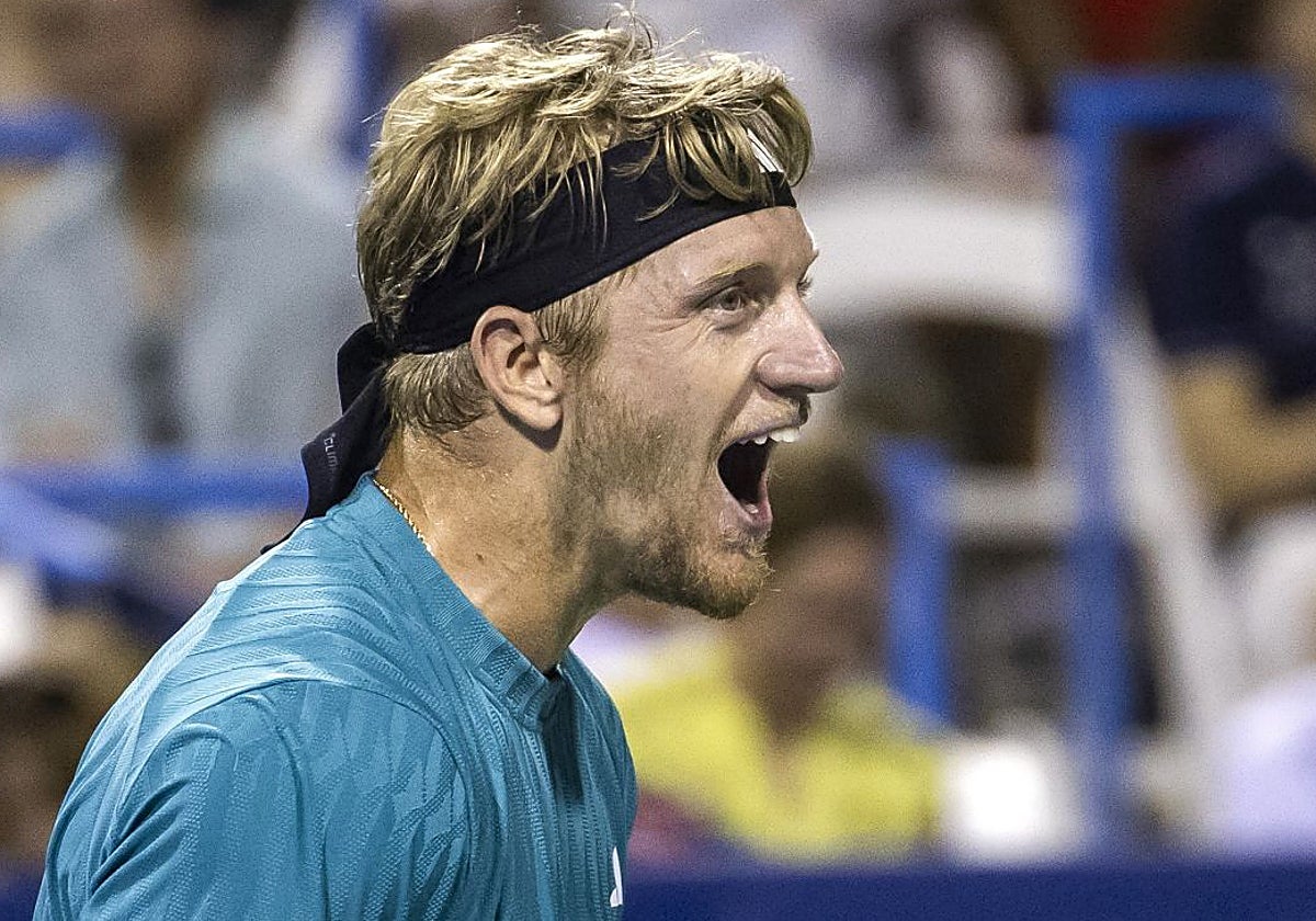 Alejandro Davidovich, eufórico tras su victoria en semifinales.