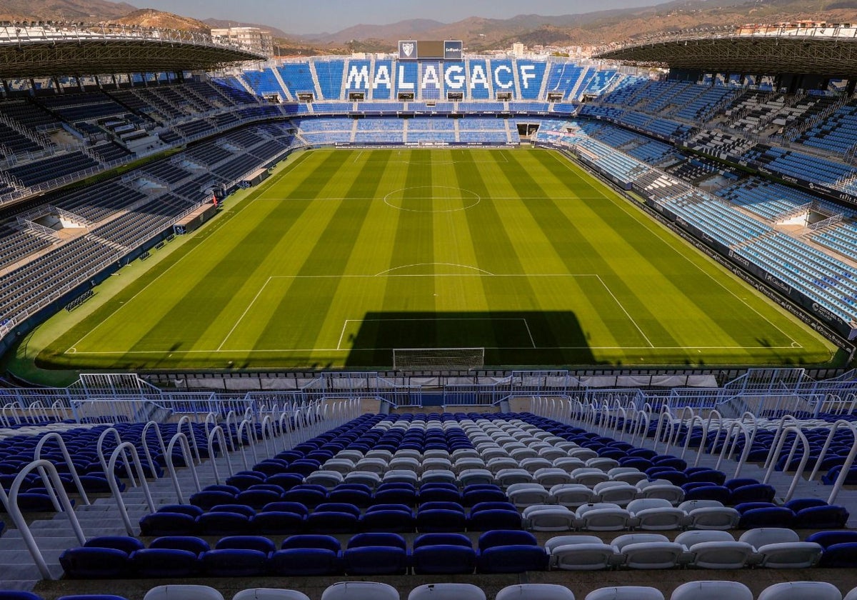 Imagen de La Rosaleda, donde se publicitará Unicaja también a partir de ahora.