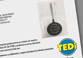Retiran una espumadera de cocina de Tedi por contener un alto nivel de sustancias perjudiciales para la salud