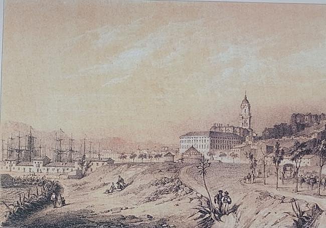 Perspectiva de la entrada a Málaga por el viejo Camino de Vélez, que tantas veces recorrió a caballo el joven Heredia.
