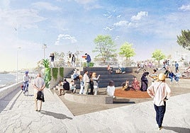 Recreación virtual de cómo quedará el futuro auditorio al aire libre en el parque de Los Cangrejos de Nerja.