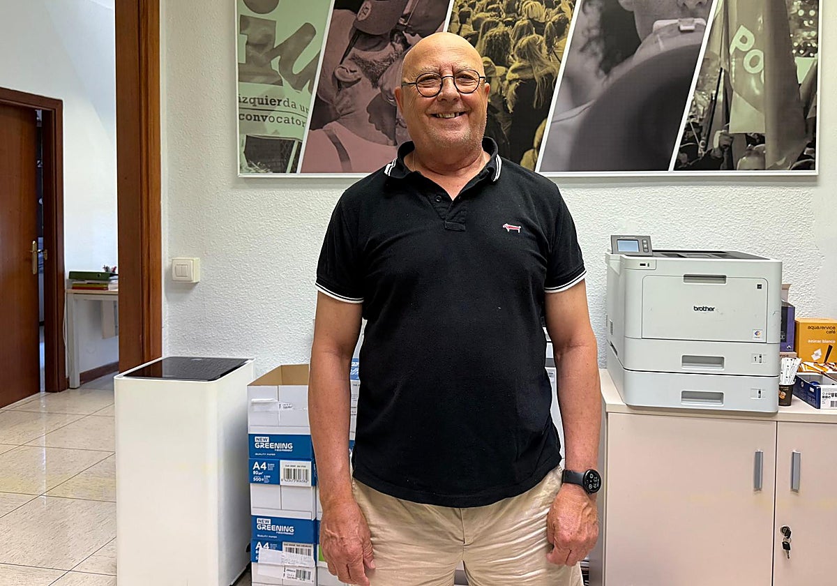 Antonio Herrera, durante su visita al grupo Con Málaga.