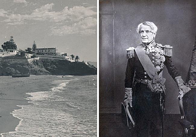 A la izquierda, Santa Clara y la playa de La Carihuela. A la derecha, el almirante Edmund Lyons.