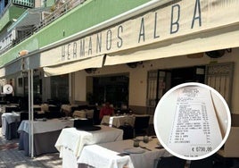 Imagen del restaurante de El Palo con un detalle de la cuenta.