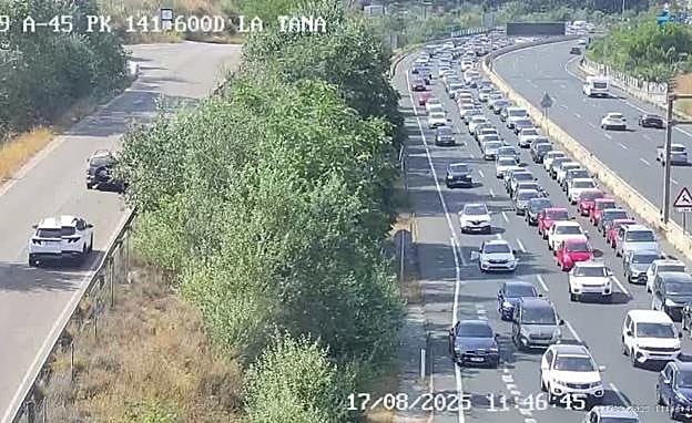 Imagen de las retenciones registradas a las 11,36 de este domingo.