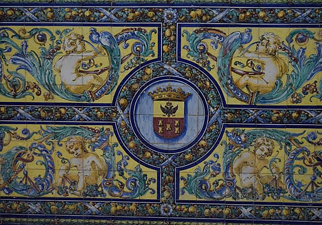 Mosaico con las armas del marquesado de Crópani.