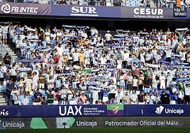 Imagen de un graderío de La Rosaleda durante el Málaga-Eibar de la primera jornada del campeonato.