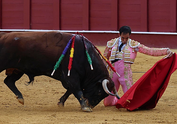 Natural de Fortes de rodillas al primero de su lote.