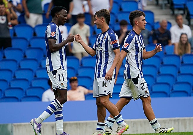 El keniata Ochieng (izquierda), autor del gol del triunfo ante el Zaragoza.