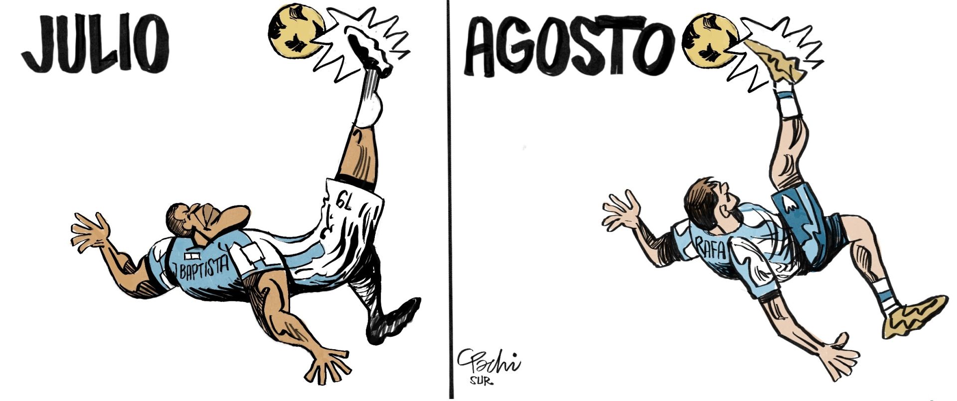 La actualidad deportiva de este mes de agosto, en las viñetas de Pachi