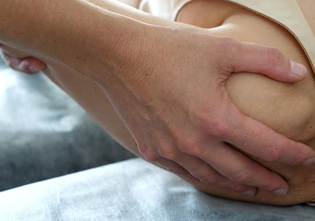Aplicación de estas técnicas en el hombro de una operada de cáncer de mama.