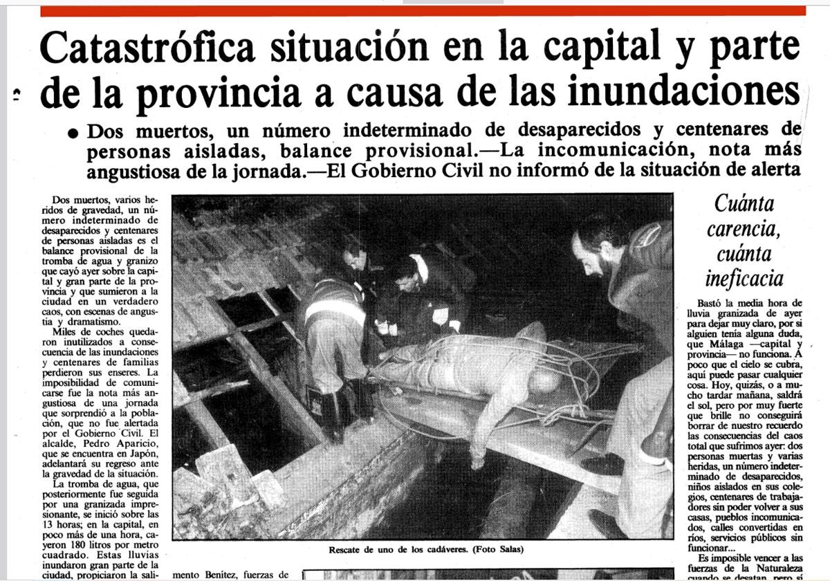 Inundaciones de 1989: cuando Málaga quedó anegada por el agua