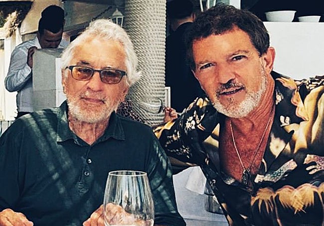 Robert de Niro y Antonio Banderas, en un almuerzo que compartieron este verano en Marbella.