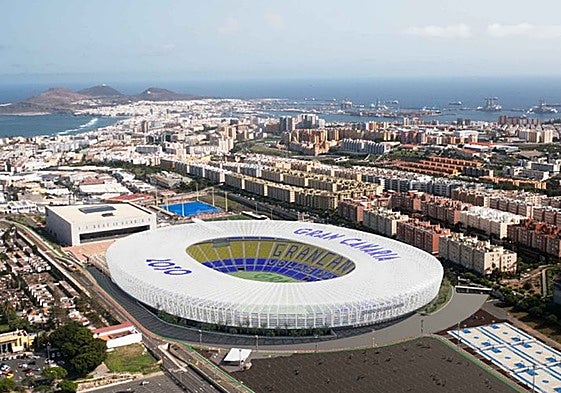 Recreación del Estadio Gran Canaria tras la reforma prevista.