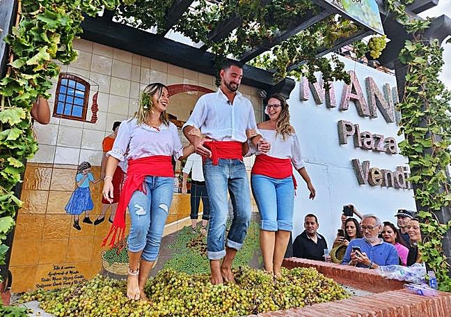 Pisa en la Fiesta de la Vendimia de Manilva.