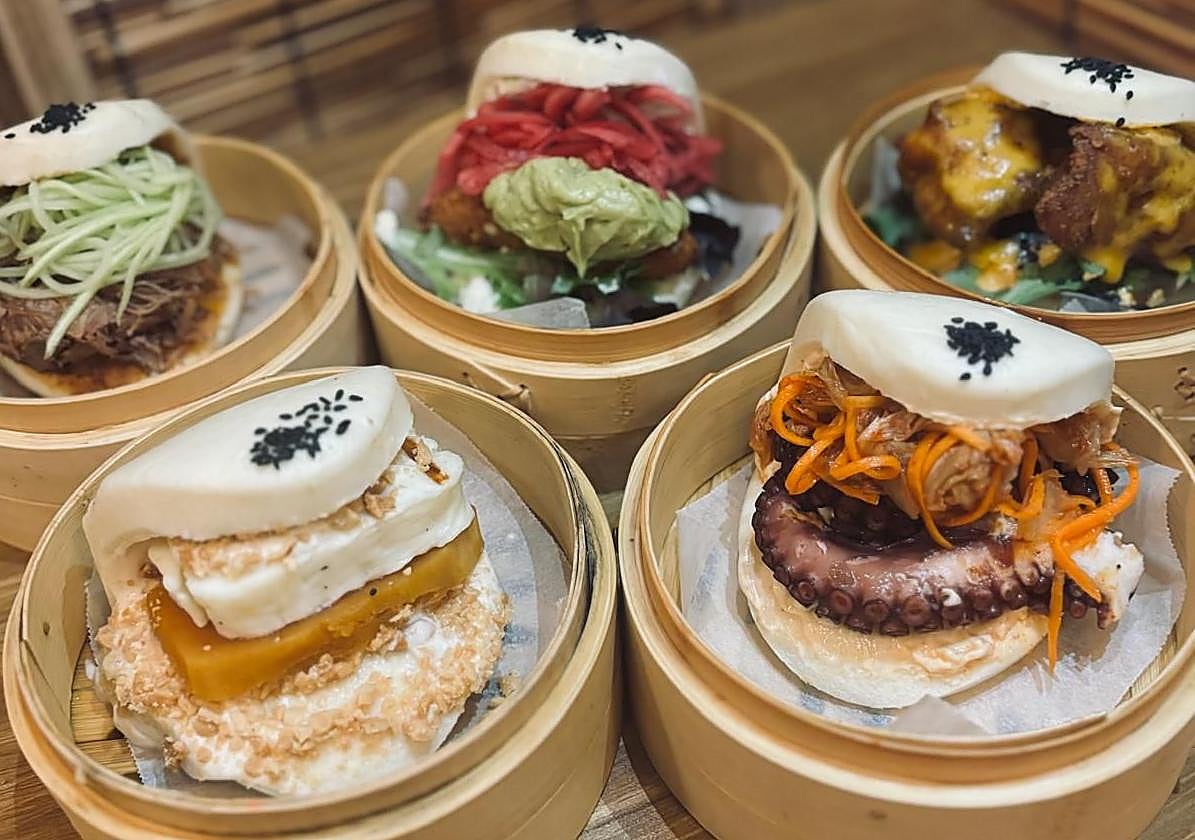 Los populares baos de Nogacu Ramen, con ingredientes como gambón rebozado, atún ahumado, pulpo a la plancha o costilla de cerdo.