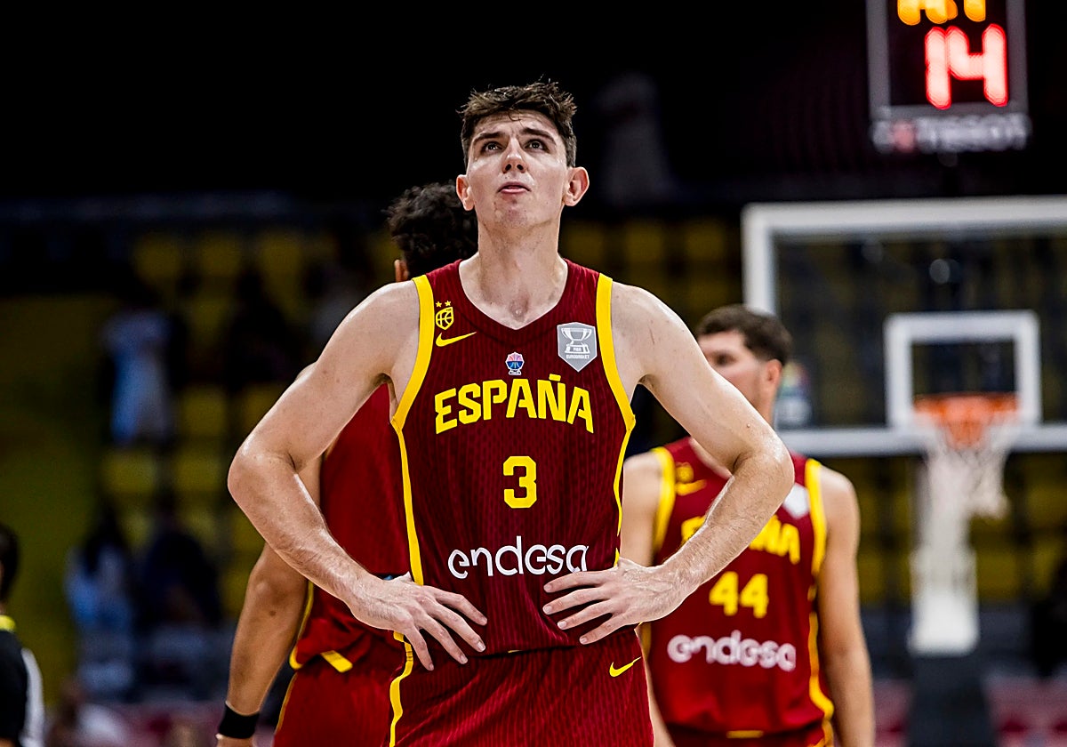 Sergio de Larrea, en la derrota de España ante Italia.