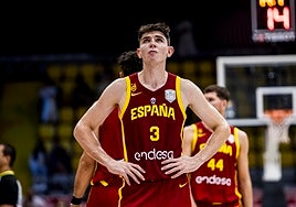 Sergio de Larrea, en la derrota de España ante Italia.