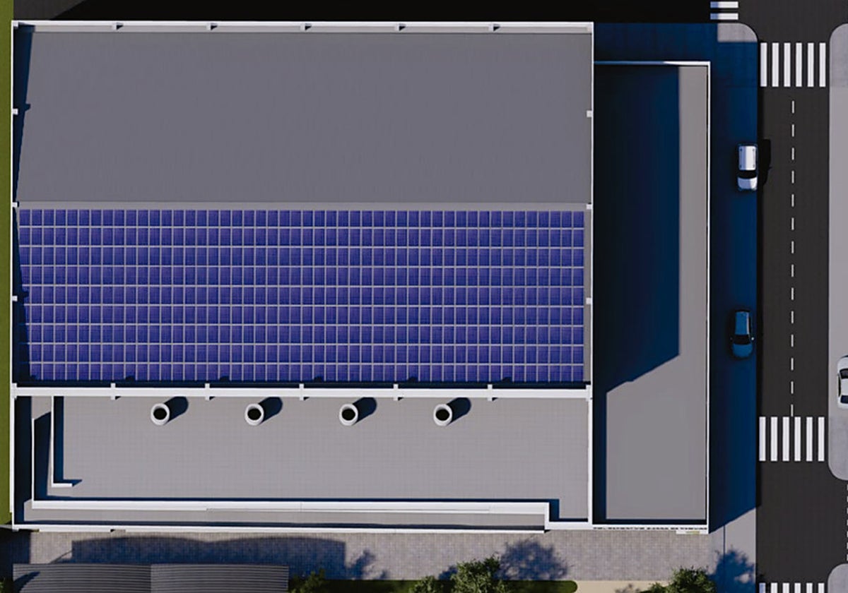 Boceto del nuevo polideportivo de Sierra de Yeguas.