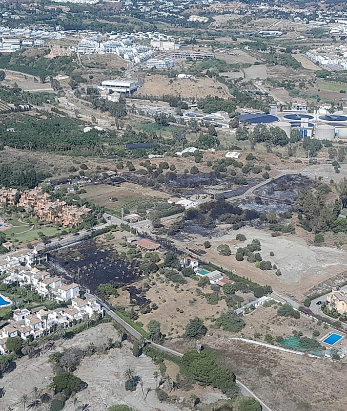 Imagen secundaria 2 - Terrenos calcinados en el incendio del término municipal de Estepona, cercanos a Parque Antena.