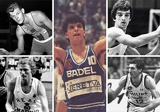Wlamir Marques, Wayne Brabender, Drazen Petrovic, Mirza Delibasic y Antonello Riva.