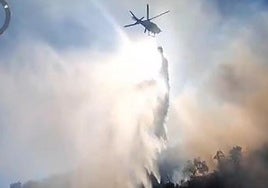 Efectivos en el incendio de Almogía