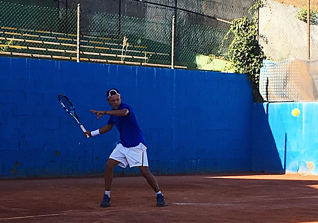 Rune, en un entrenamiento en julio de 2016 en el Club de Tenis Málaga.