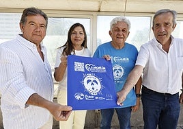 Málaga Cardioprotegida. De izquierda a derecha, Juan Bermúdez, Paloma Rosado, Ángel García Alcántara y Ramón Mora.