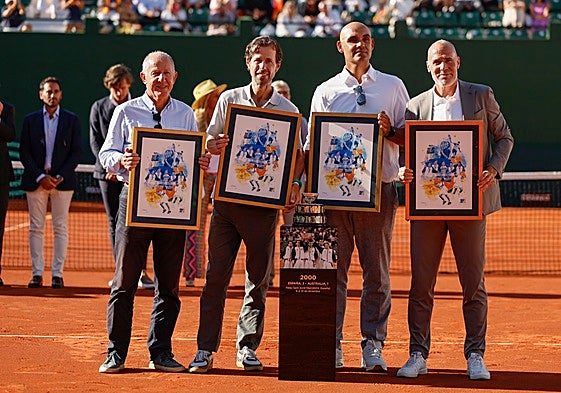 Avendaño, Clavet, Corretja y Balcells, los homenajeados ayer.
