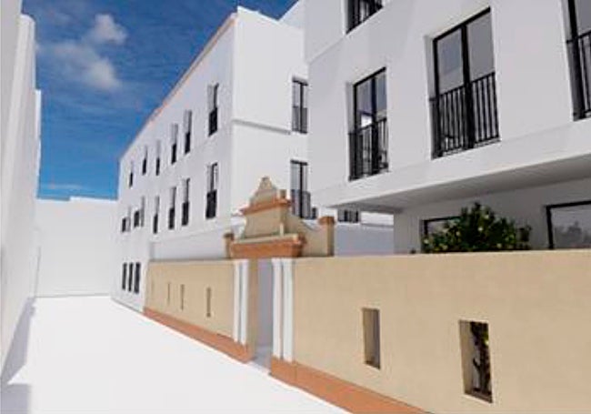 Recreación de la fachada del hotel a la calle Marqués de Valdecañas.