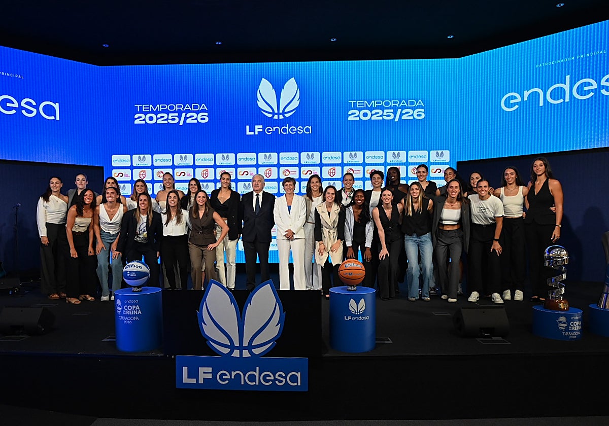 Imagen del acto de presentación de la temporada 2025-26 de la Liga Femenina Endesa, en Madrid.