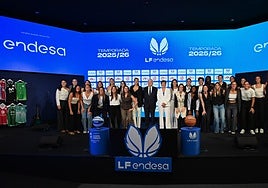 Imagen del acto de presentación de la temporada 2025-26 de la Liga Femenina Endesa, en Madrid.
